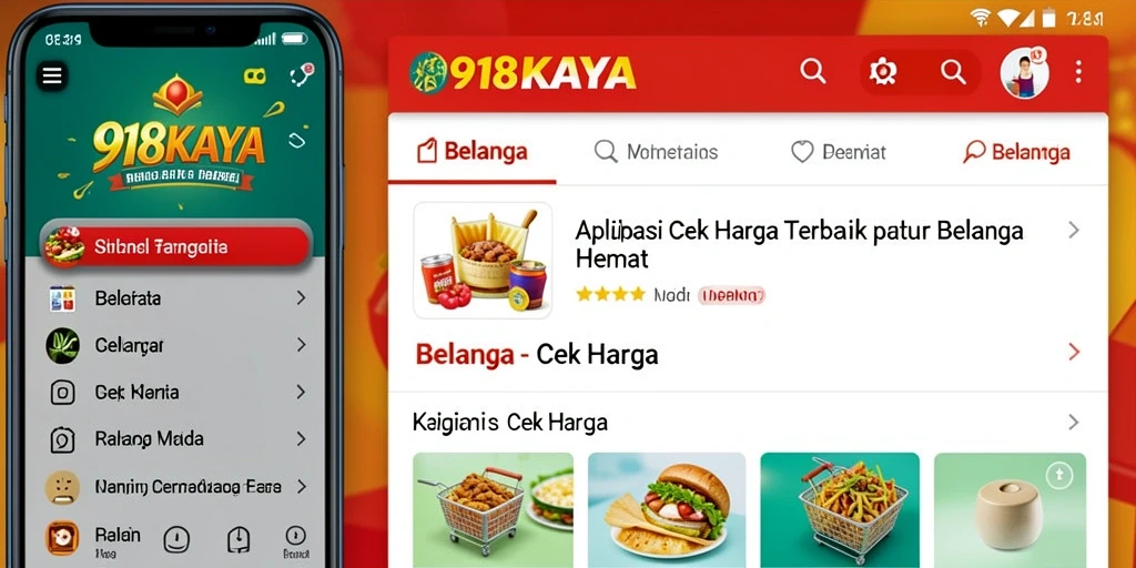 Screenshot antarmuka 918KAYA menunjukkan fitur Cek Harga yang intuitif.