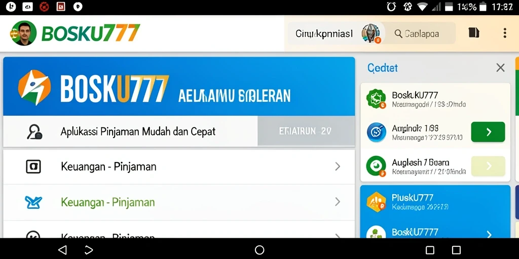 Antarmuka aplikasi BOSKU777 yang sederhana dan mudah digunakan.