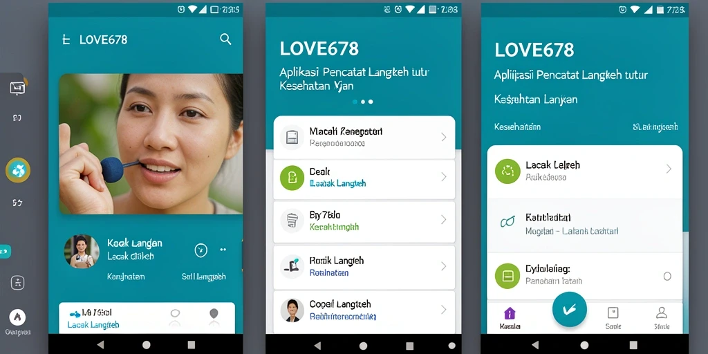 Tampilan utama LOVE678 dengan fitur pelacakan langkah yang jelas.
