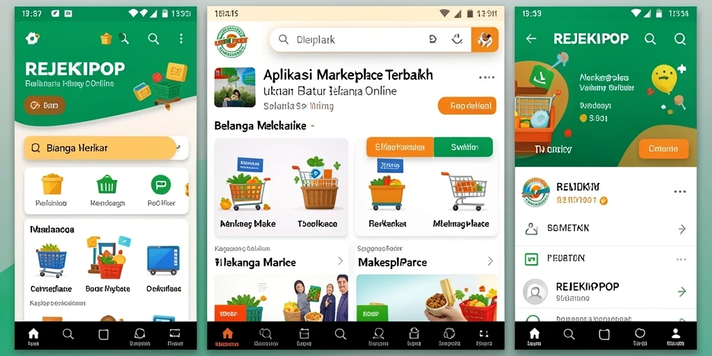 Antarmuka aplikasi REJEKIPOP yang sederhana dan menarik.