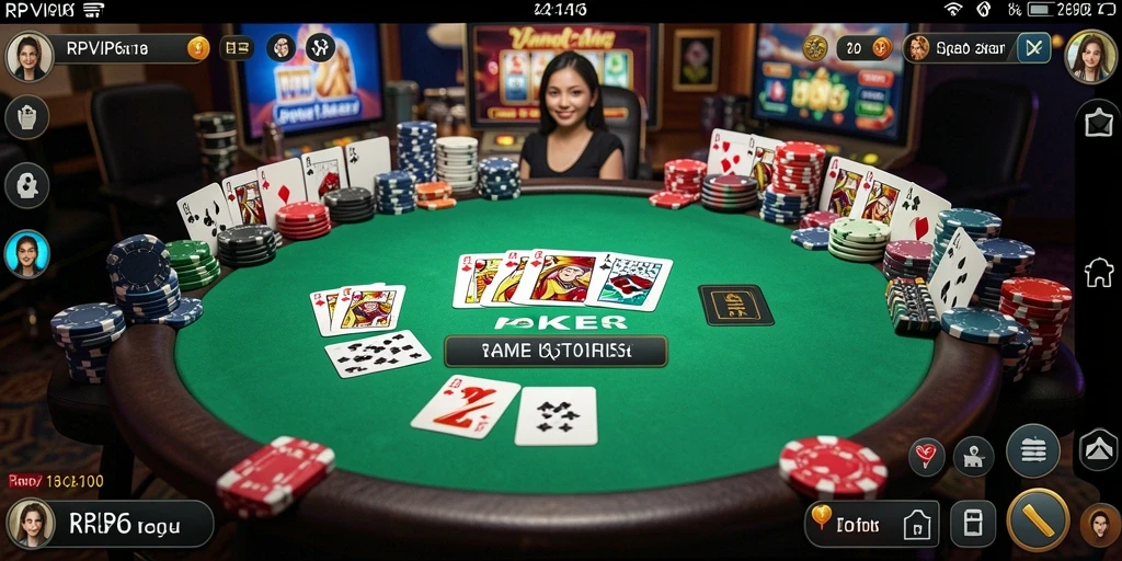 Antarmuka permainan Poker yang menarik dan interaktif di RPVIP6.