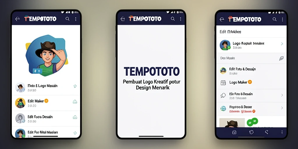 Antarmuka TEMPOTOTO yang ramah pengguna untuk pembuatan logo.